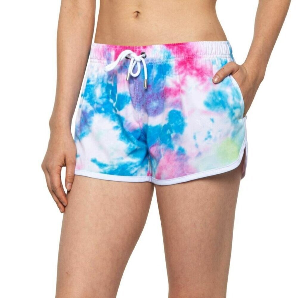 NWT Franks Women's Tie Dye Print Lightweight Fast-Drying  Boarding Swim Shorts